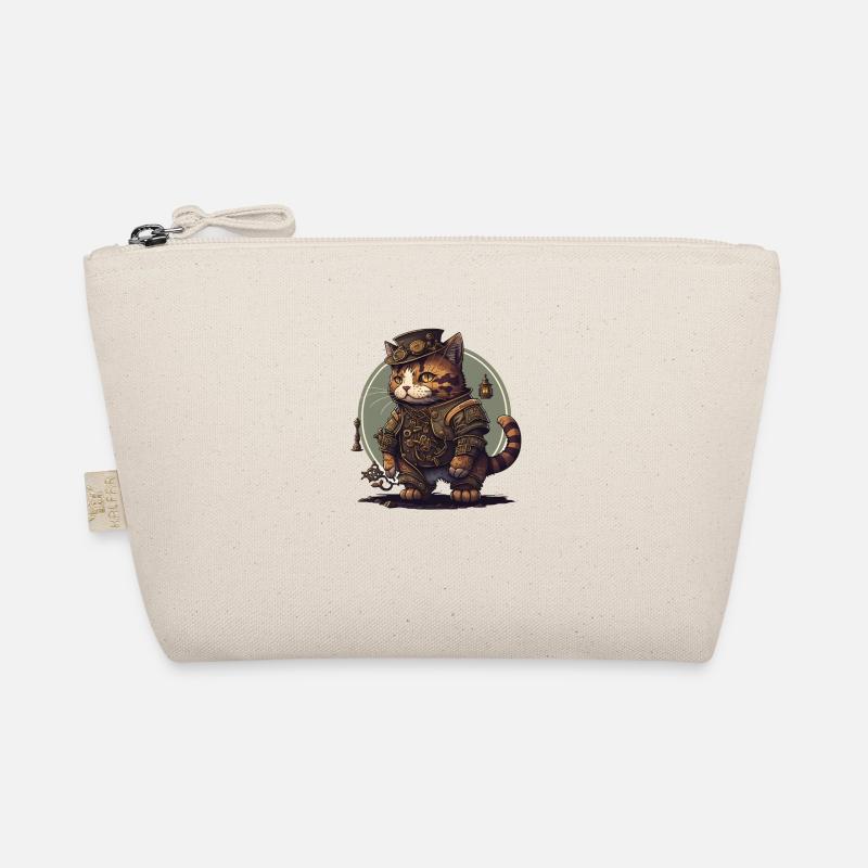 steampunk cat Organic Pouch