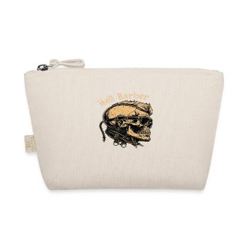 Hell Barber Skull Totenkopf - Bio-Täschchen - Natur - Vorne