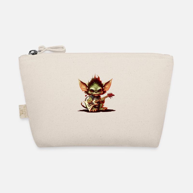 cute gremlins with rock guitar Organic Pouch