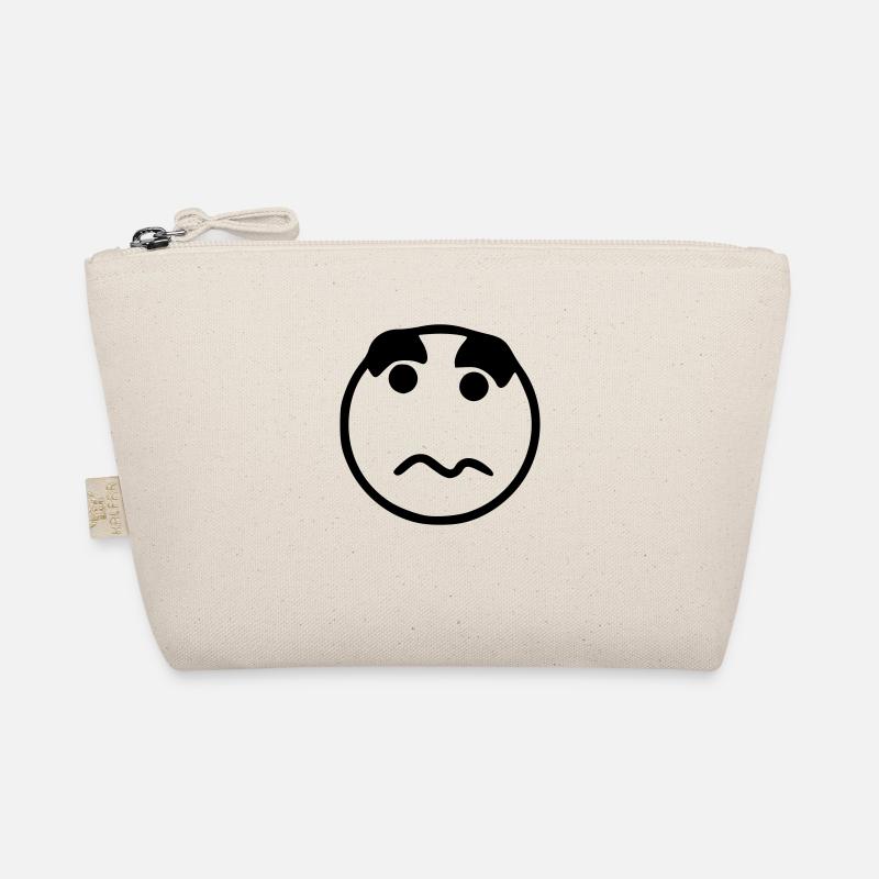 Emoji sketch nervous black Organic Pouch