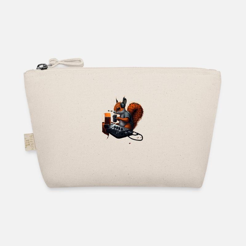 Techno DJ Squirrel with Beer Organic Pouch