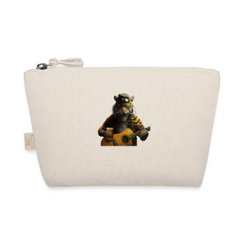 Rocker Tiger with guitar and beer - Organic Pouch - nature - Front