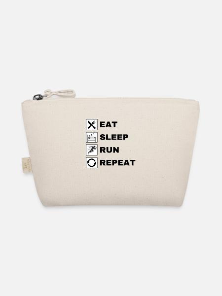 Eat Sleep Run Repeat - Bio-Täschchen - Natur