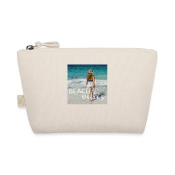 Beach Vibes - Frau mit Hut am Strand - Afrika - Bio-Täschchen - Natur - Vorne