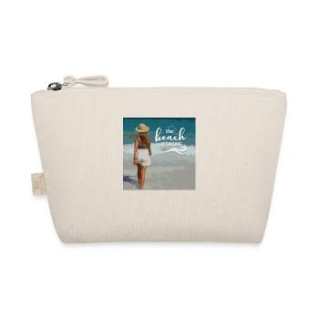 the beach is calling - frau mit hut am strand - Bio-Täschchen - Natur - Vorne