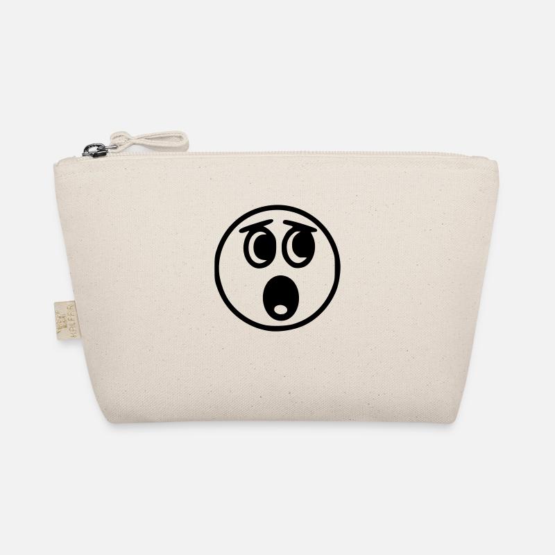 Emoji sketch scared black Organic Pouch