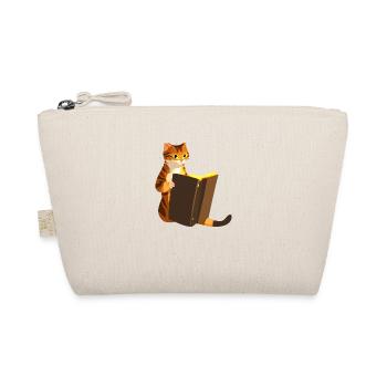 Katze Bücher Kater Buch Kätzchen Lesen Hauskatze - Bio-Täschchen - Natur - Vorne