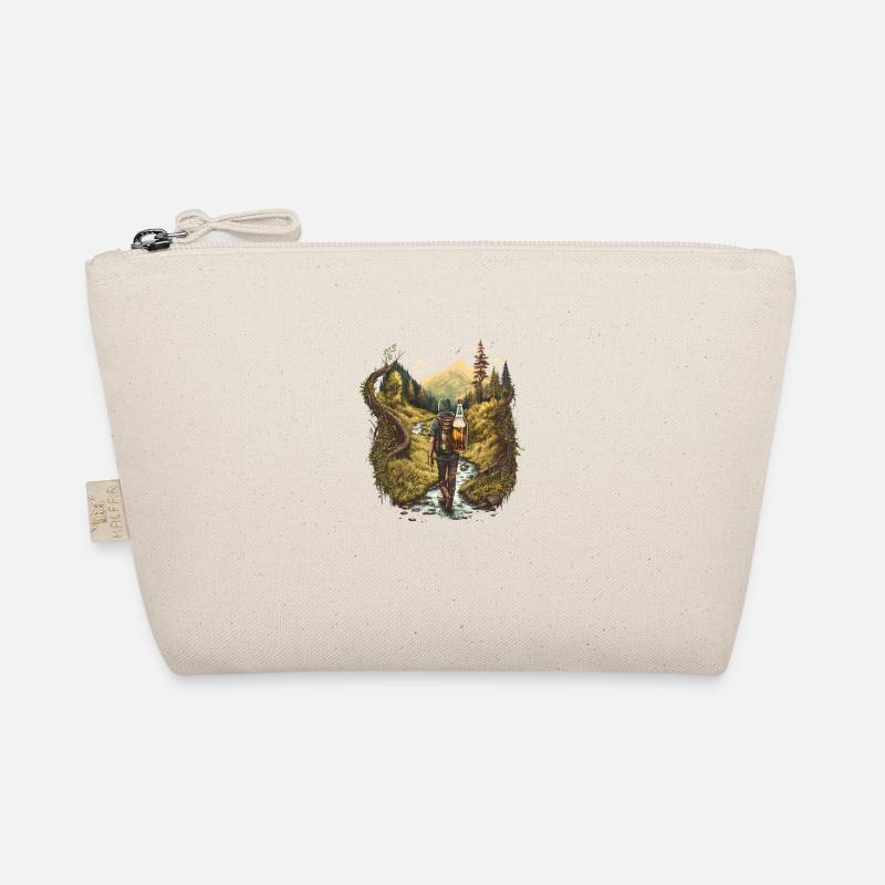 Hikers at the river with beer in backpack Organic Pouch