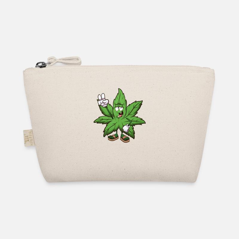 Weed Leaf With Peace Sign Organic Pouch