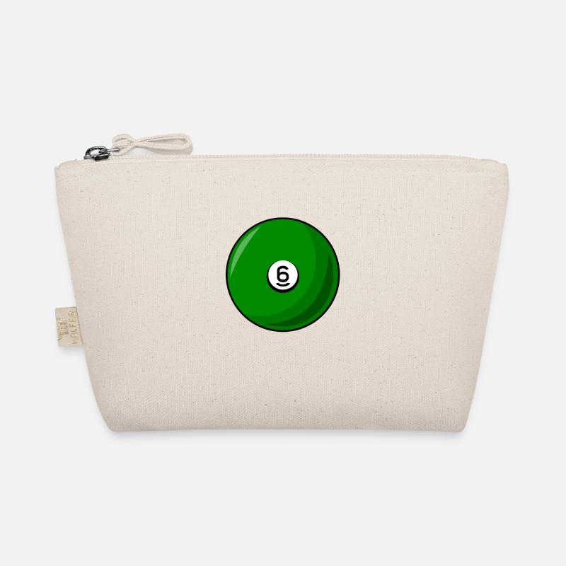 Billiard ball 6 green Billiards six Organic Pouch