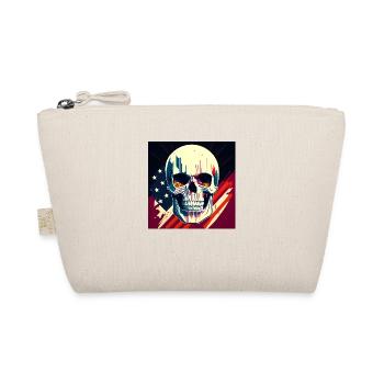 Realistic Skull 3D American Flag - Organic Pouch - nature - Front