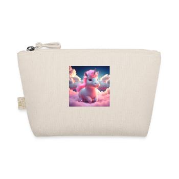 Cute Baby Unicorn Running Playfully Over Clouds - Organic Pouch - nature - Front