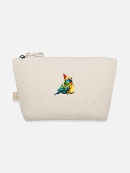 Parrot cuddles with beer - Organic Pouch - nature - Front