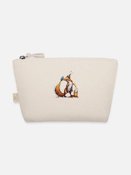 Cool fox plays with beer - Organic Pouch - nature - Front