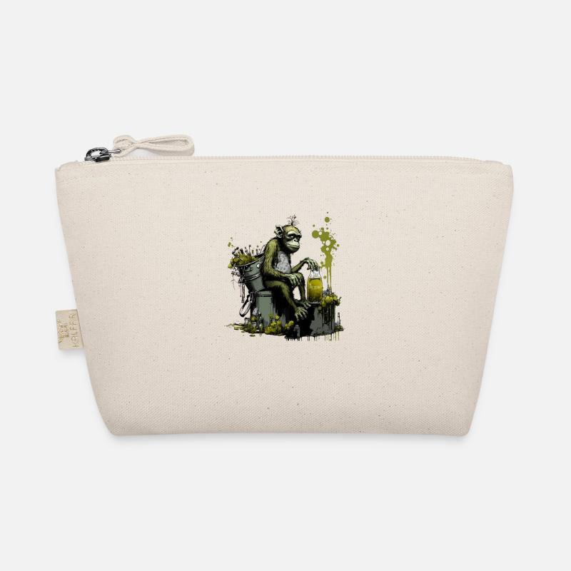 Schimpanse vor dem Braukessel, besonderer Braue Bio-Täschchen