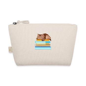 Katze Bücher Kater Buch Kätzchen Lesen Hauskatze - Bio-Täschchen - Natur - Vorne