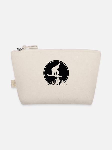 Snowboarder Wintersport Schnee - Bio-Täschchen - Natur - Vorne