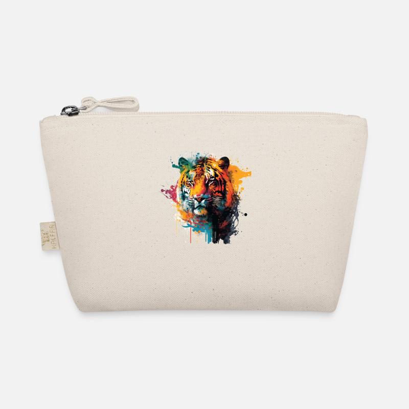Tigerkopf Geschenk - Bio-Täschchen - Natur