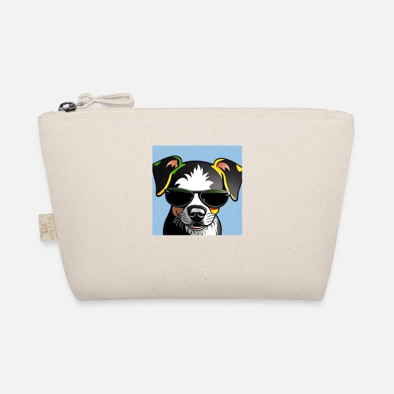 Bunter Hund mit Sonnenbrille Bio-Täschchen
