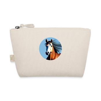 Galloping Brown Sports Horse - Organic Pouch - nature - Front
