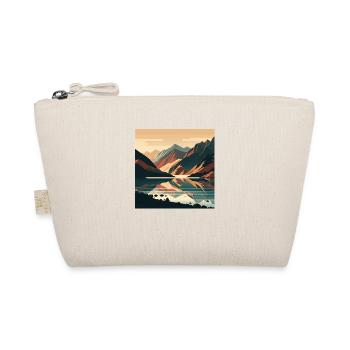 Minimalist mountain landscape with lake - Organic Pouch - nature - Front