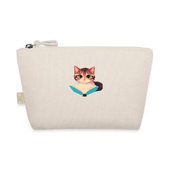 Katze Bücher Lesen Hauskatze Kater Buch Kätzchen - Bio-Täschchen - Natur - Vorne