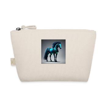 Blue Cyborg Horse - Organic Pouch - nature - Front