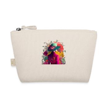 Model mit Hut und Blumen Geschenk - Bio-Täschchen - Natur - Vorne