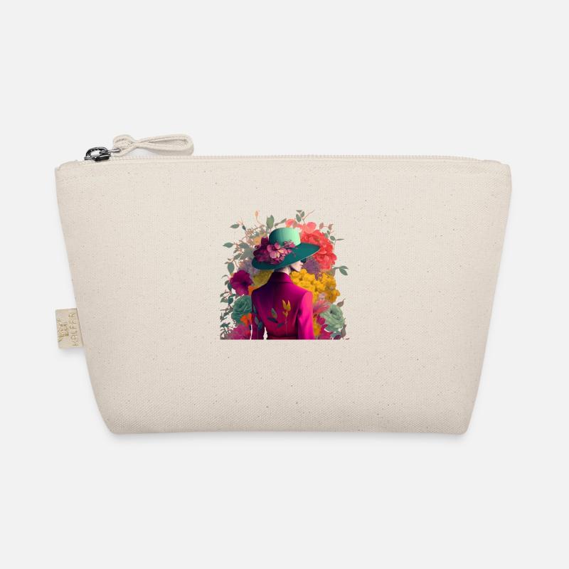 Model with hat and flowers gift Organic Pouch