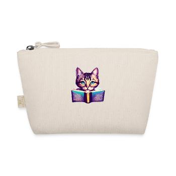 Domestic Cat Book Cat Books Cat Reading Kitten - Organic Pouch - nature - Front