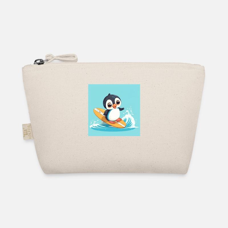 Pingouin de surf mignon sur une planche de surf Trousse biologique