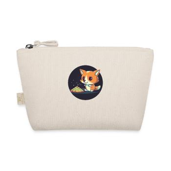 Un renard mignon regarde la télévision et mange de la pizza - Trousse biologique - nature - Devant