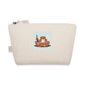 Cute beaver in the bathtub - Organic Pouch - nature - Front