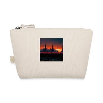anubis, sunset, moutains, cyber village - Organic Pouch - nature - Front