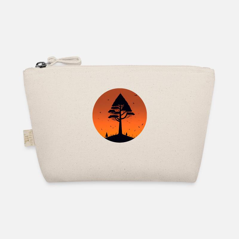 Minimalist landscape with a central tree Organic Pouch