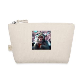 Äffchen mit Getränk Geschenk - Bio-Täschchen - Natur - Vorne