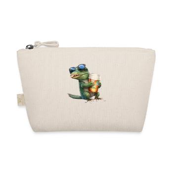 Crocodile enjoys beer with sunglasses - Organic Pouch - nature - Front