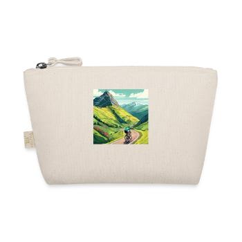 Road cyclist climbs mountain in France Alps - Organic Pouch - nature - Front