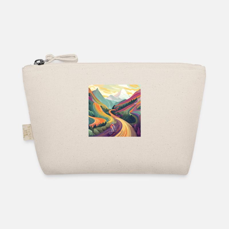Cyclist uphill at sunset Organic Pouch