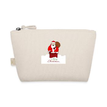 Frohe Weihnachten steckte fest, fetter Weihnachtsmann - Bio-Täschchen - Natur - Vorne