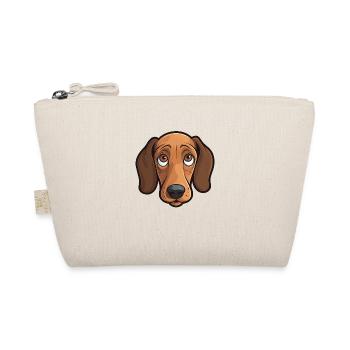 Dackel Kopf Comic Cartoon Hund Hundeliebling - Bio-Täschchen - Natur - Vorne