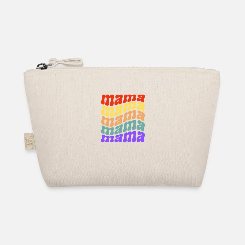Retro Mama Waves Slogan Multicolor Organic Pouch
