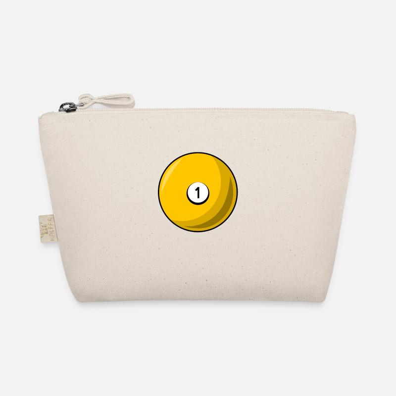Billiard ball 1 yellow Billiards one - Organic Pouch - nature