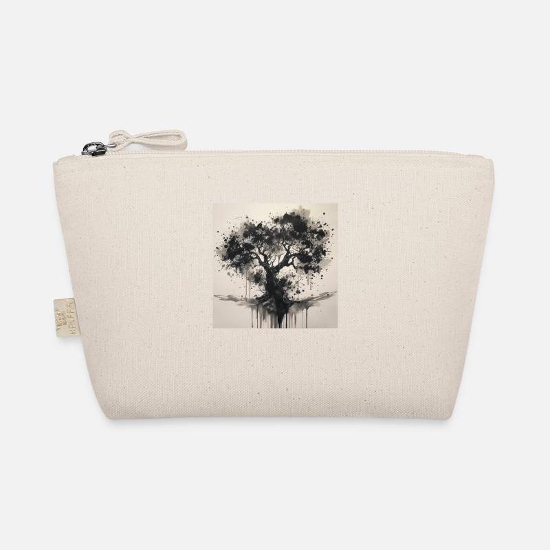 Schwarzer Baum im Aquarell-Stil Bio-Täschchen