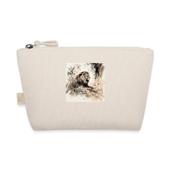 Watercolor illustration of a lion in the jungle - Organic Pouch - nature - Front