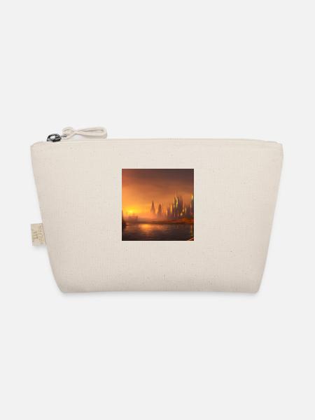 City skyline across the water at sunset - Organic Pouch - nature - Front