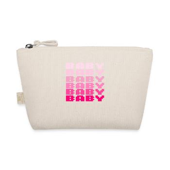 BABY Schriftzug Retro Gaming 8bit - Bio-Täschchen - Natur - Vorne