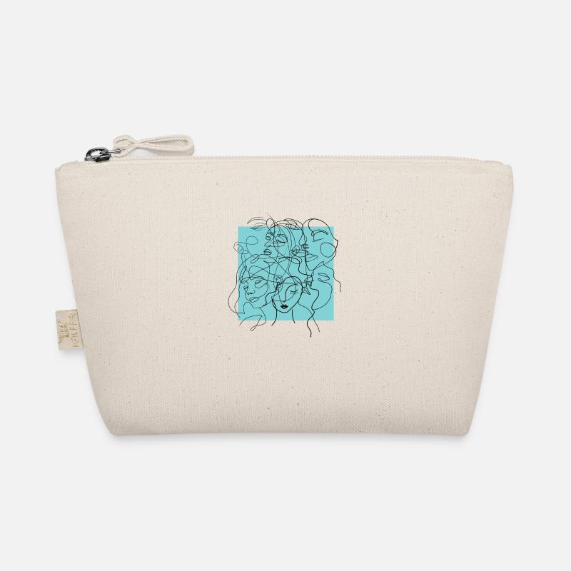 Face line blue Organic Pouch