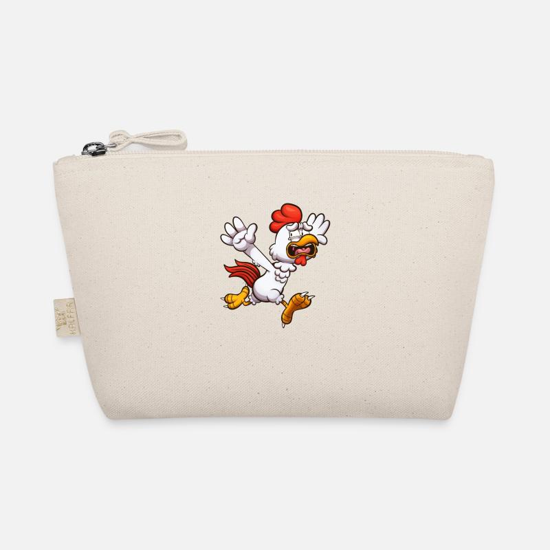 Scared Cartoon Chicken Organic Pouch
