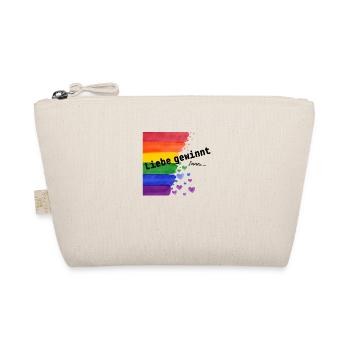 Liebe gewinnt immer Priede Regenbogen LGBTHerzen - Bio-Täschchen - Natur - Vorne